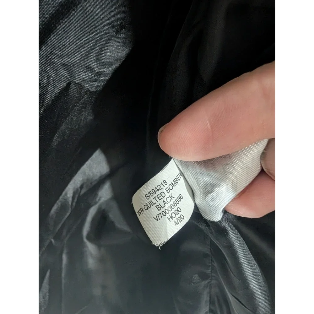 Banana Republic WR Quilted Bomber Jacket Black Water Resistant Mens Medium